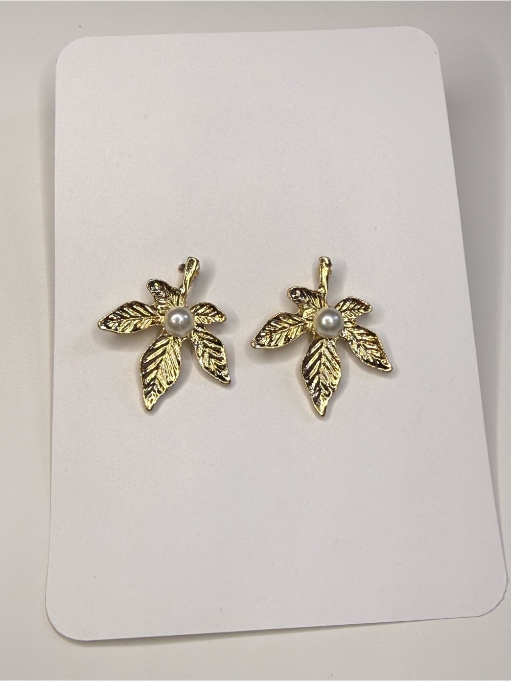 Gold Leaf Drop Earrings